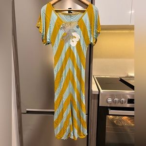 SOLD: Diesel silver yellow midi dress XS